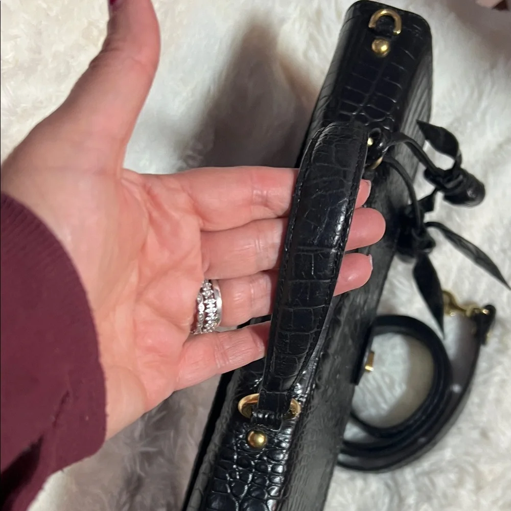 Brahmin Black Crocodile Embossed Handbag - Picture 7 of 7